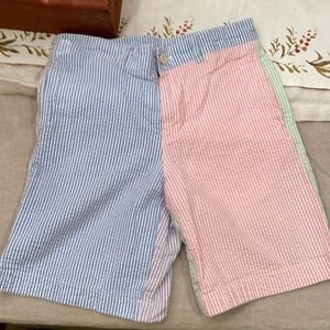 Vineyard Vines colorblock boys size 10 seersucker shorts euc